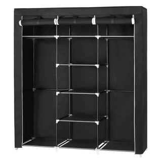 Věšák AST-E1012 BK – kovový stojan 150×45×175 cm, černý