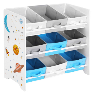 Regál na hračky AUR-E1033 WT – dětský úložný systém s boxy