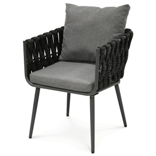 Zahradní židle AZC-1105 GREY – kovová, šedá, polstrovaná