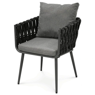 Zahradní židle AZC-1105 GREY – kovová, šedá, polstrovaná