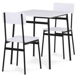 Jídelní set AUT-O2121 WT – stůl a 2 židle bílý