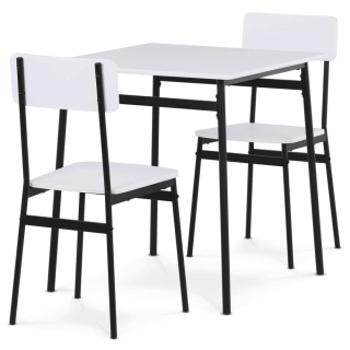 Jídelní set AUT-O2121 WT – stůl a 2 židle bílý