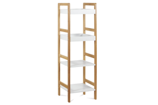 Regál 4 police, lakovaný bambus a MDF